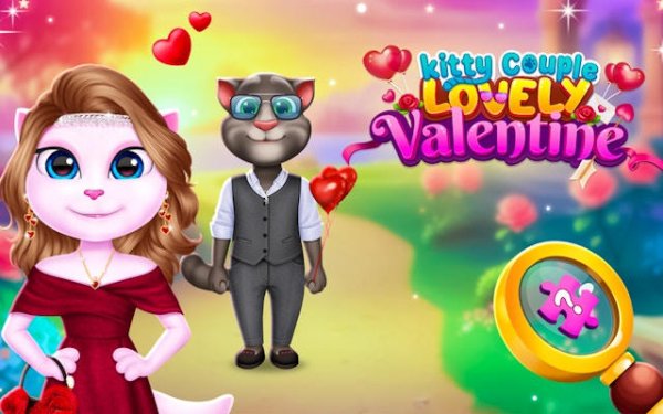 Cat Couple Romantic Puzzle Outfit Game